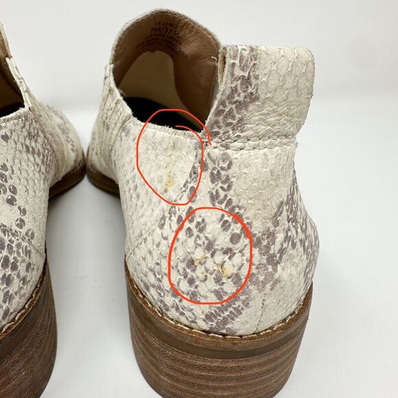 Lucky Brand Lenci Snake Print Leather Slip On Loafers Low Heel Shoes 7M Mob Wife - Picture 6 of 14